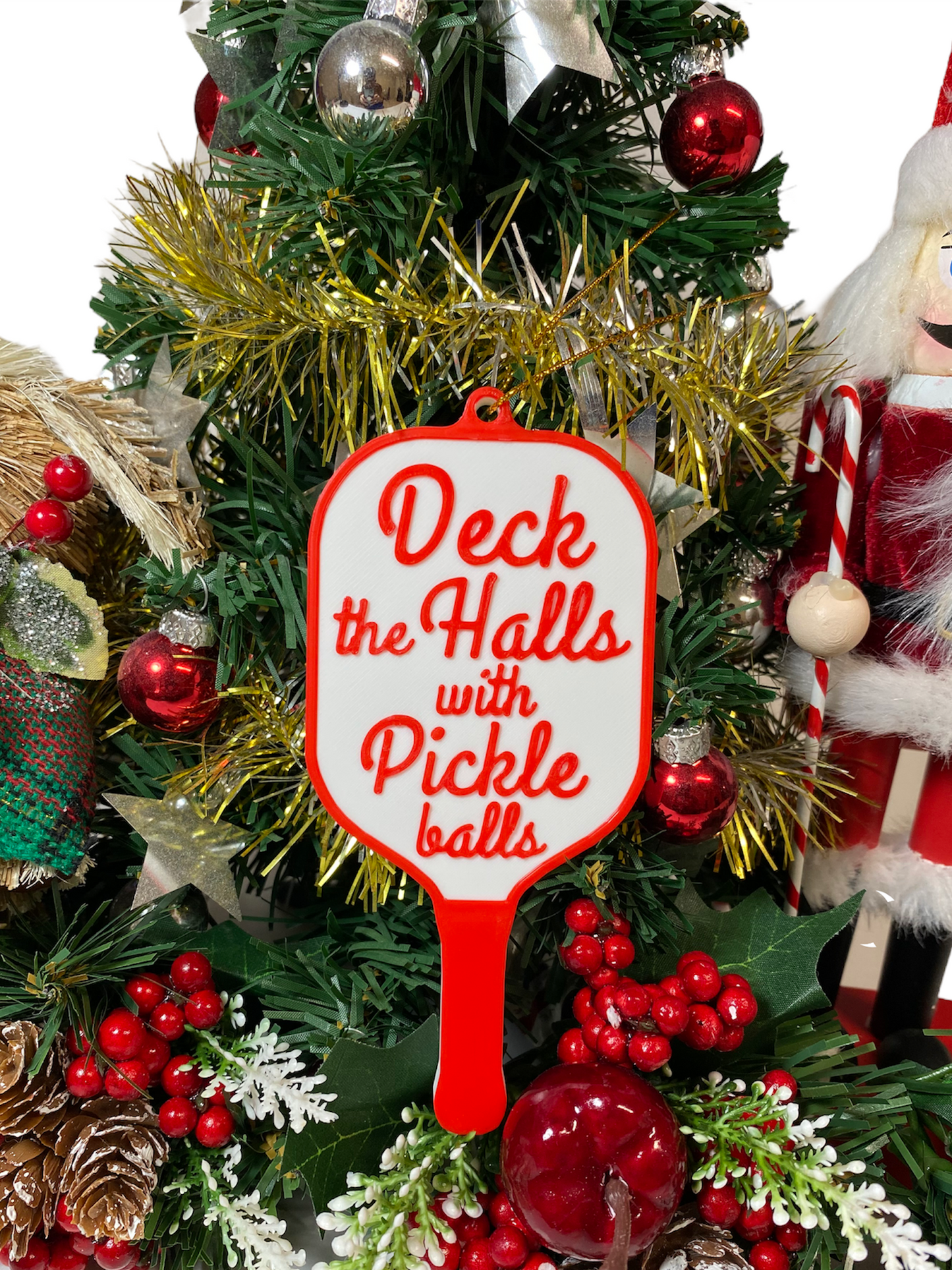 Deck the Halls with Pickleballs Christmas Ornament