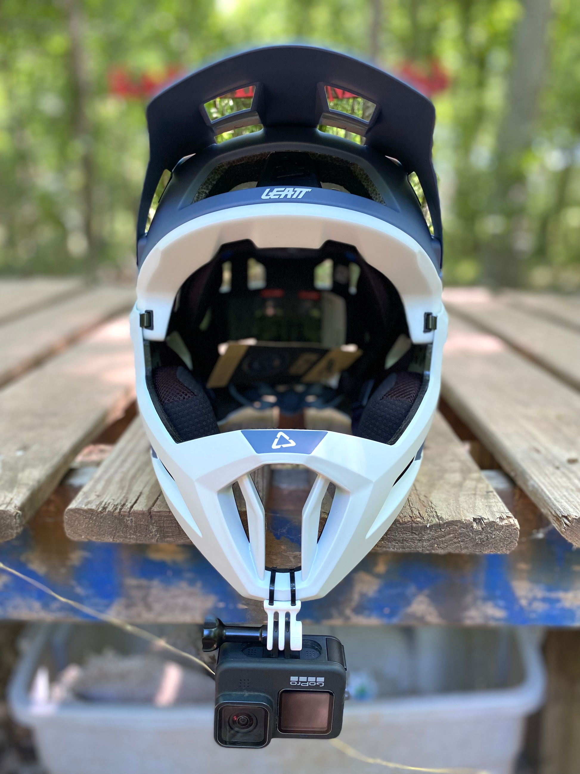 front view gopro chin mount for leatt mtb enduro 4.0 full face mountain bike helmet