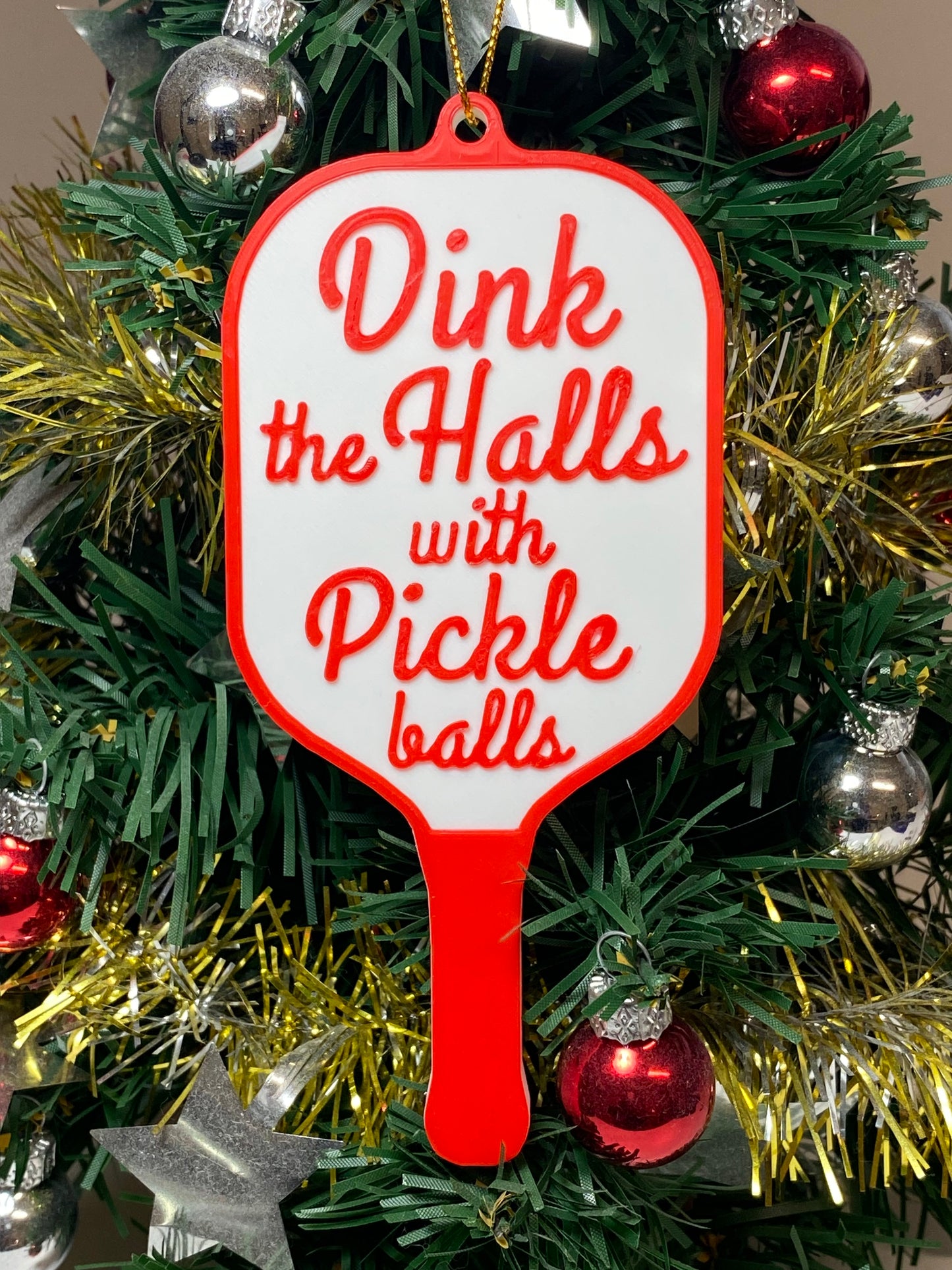 Dink the Halls with Pickleballs Christmas Ornament