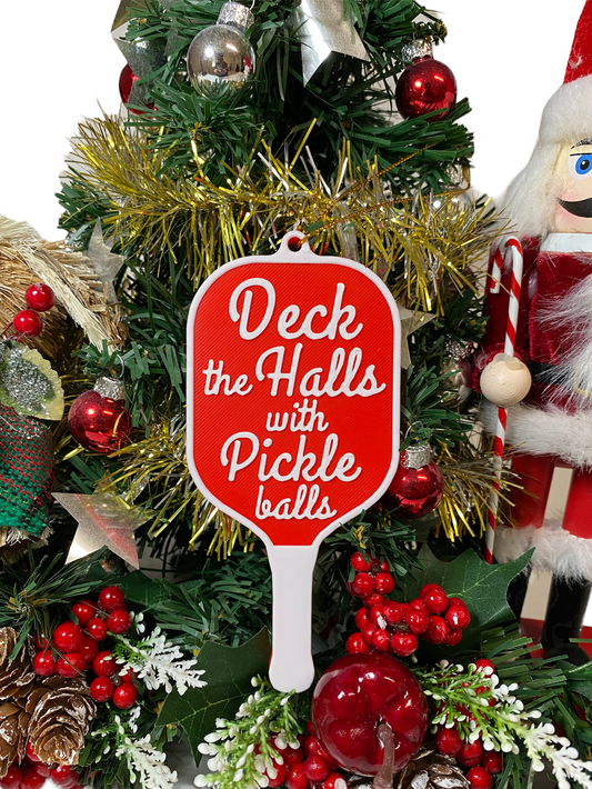 Deck the Halls with Pickleballs Christmas Ornament