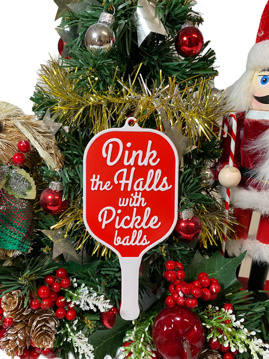 Dink the Halls with Pickleballs Christmas Ornament