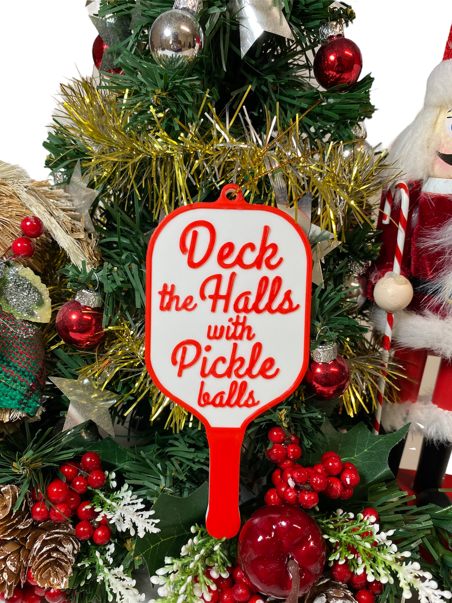 Deck the hall Pickleball Christmas Holiday Swedish Dishcloth